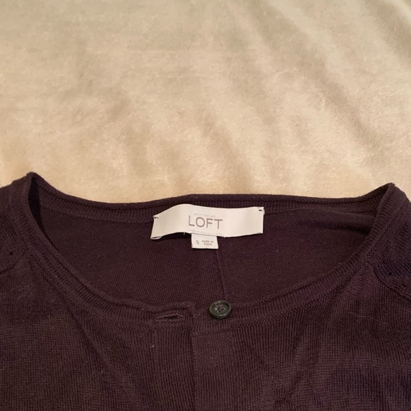 Loft Plum Coloured Signature Cardigan Sweater - Picture 3 of 3